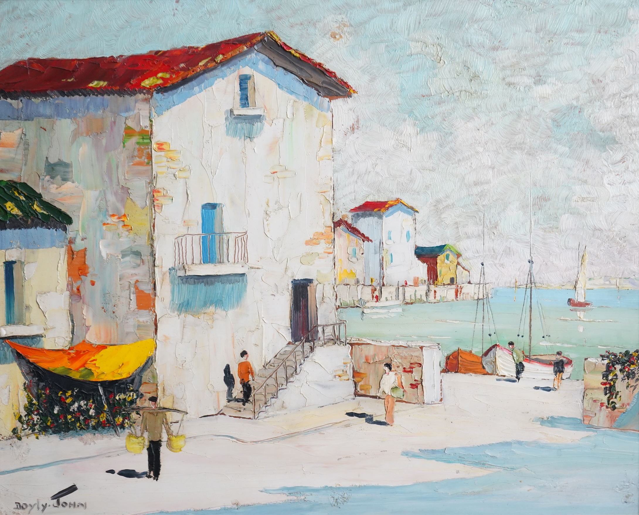 Cecil Rochfort D'Oyly John, 1906-1993, 'Coastal Town, French Riviera'